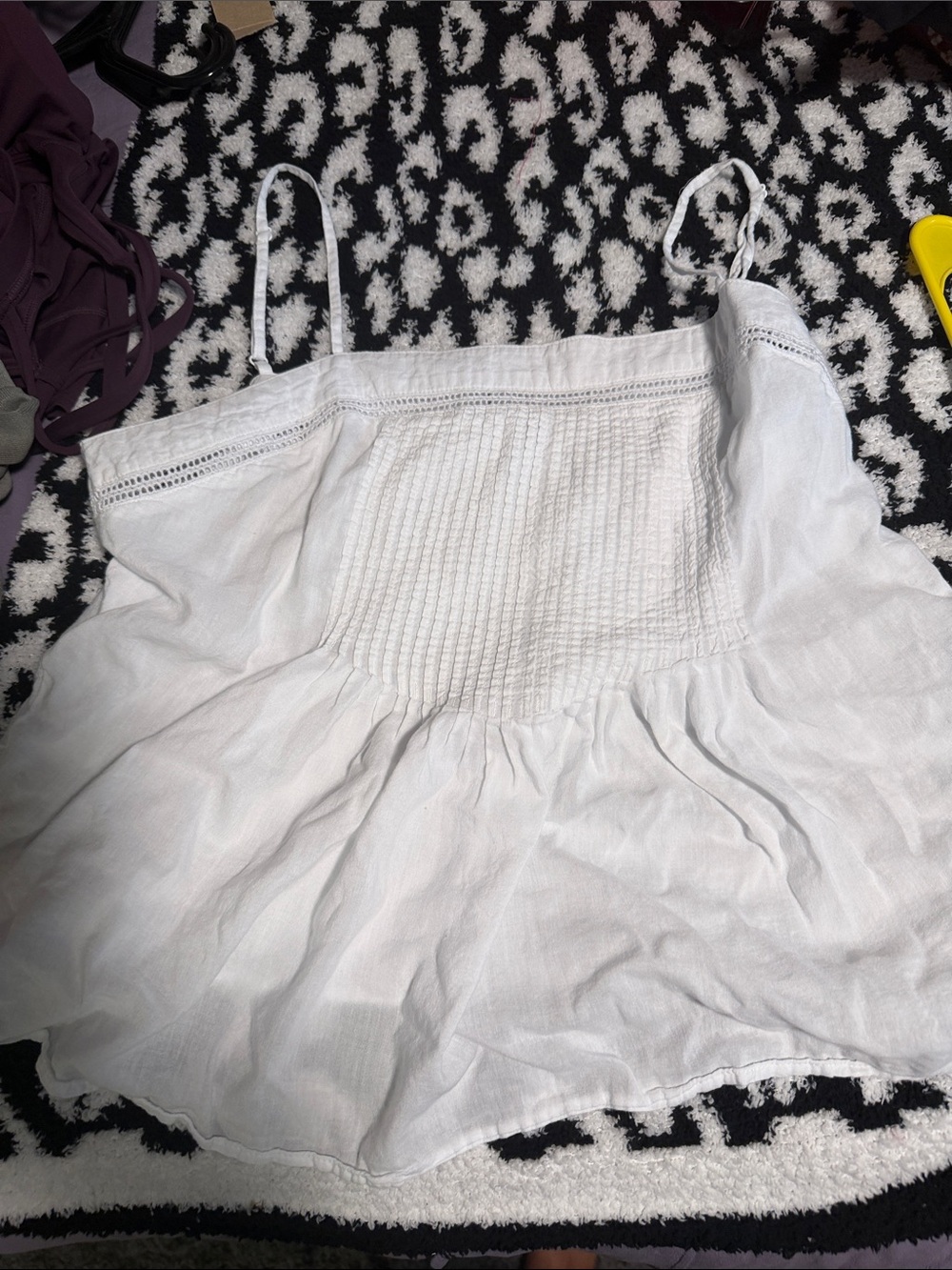 Old Navy White Cotton Eyelet Top